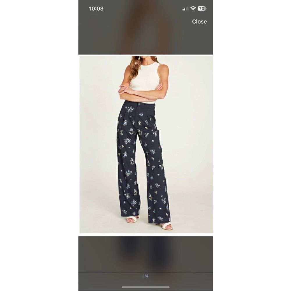 Driftwood Trouser Womens XL Pleat Front Nola Sky Feminine Menswear High Waist